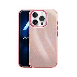 Capa Duro Designer com Glitter para Apple iPhone 17 Rosa